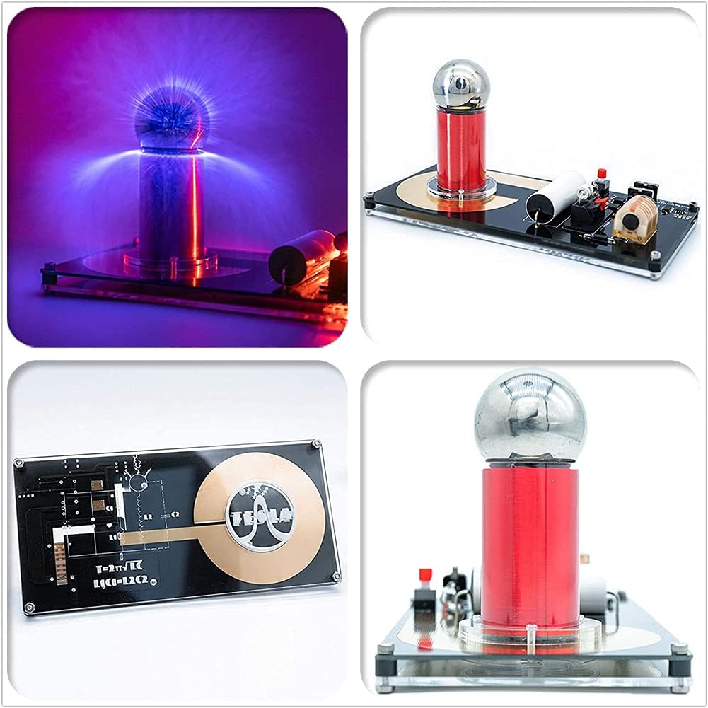 テスラコイルモジュール Diyミニテスラコイル ワイヤレス伝送デスクトップ玩具ledスパークモジュール 人工雷科学教育デモンストレーション実験モデル 購買