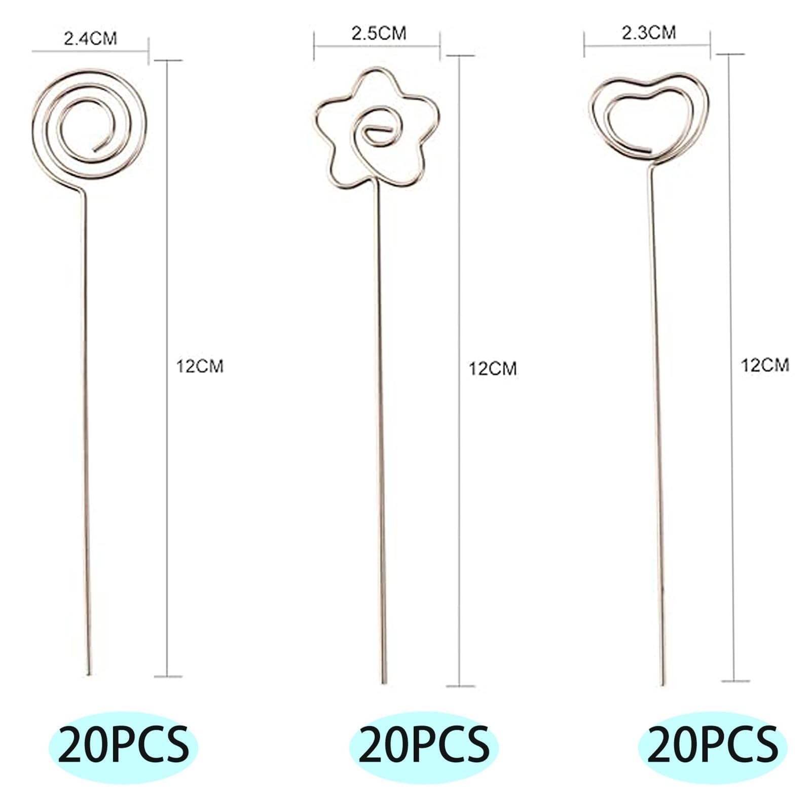 20 Metall-Fotohalter In Herzform - Silberne Memo Clips Für Fotos & Tischkarten