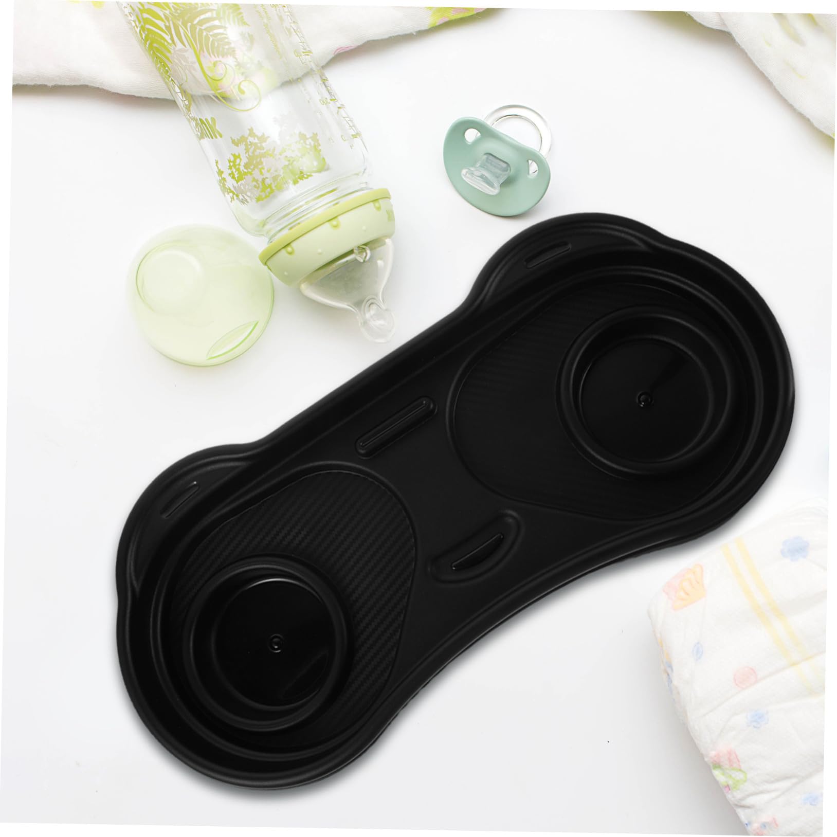 Hohopeti Vassoio per Passeggino Forma di Panda Antiscivolo e Rimovibile Porta Snack e Bicchiere Organizer per Accessorio Pratico per Uscite Quotidiane e Viaggi