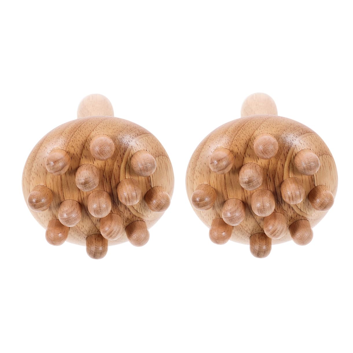 Hohopeti 2 piezas Peine Masajeador de Madera para Cabelludo con Dientes Anchos Diseño Ergonómico y Acupresión para Uso Familiar y Cuidado Capilar Natural