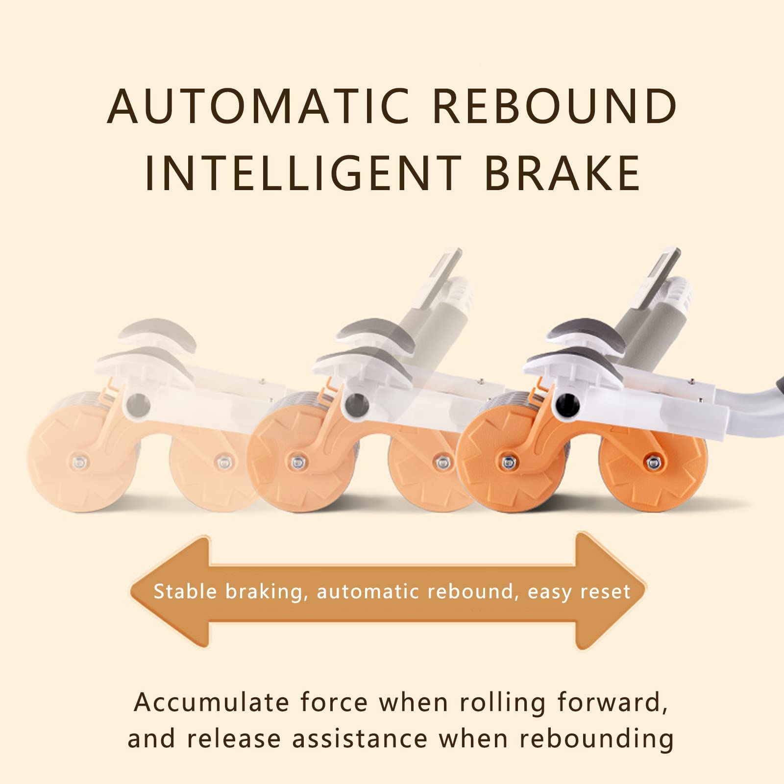 Automatische rebound buikspierroller, 4D buikoefenrol met elleboogondersteuning, trainingsapparaten, buikspiertraining