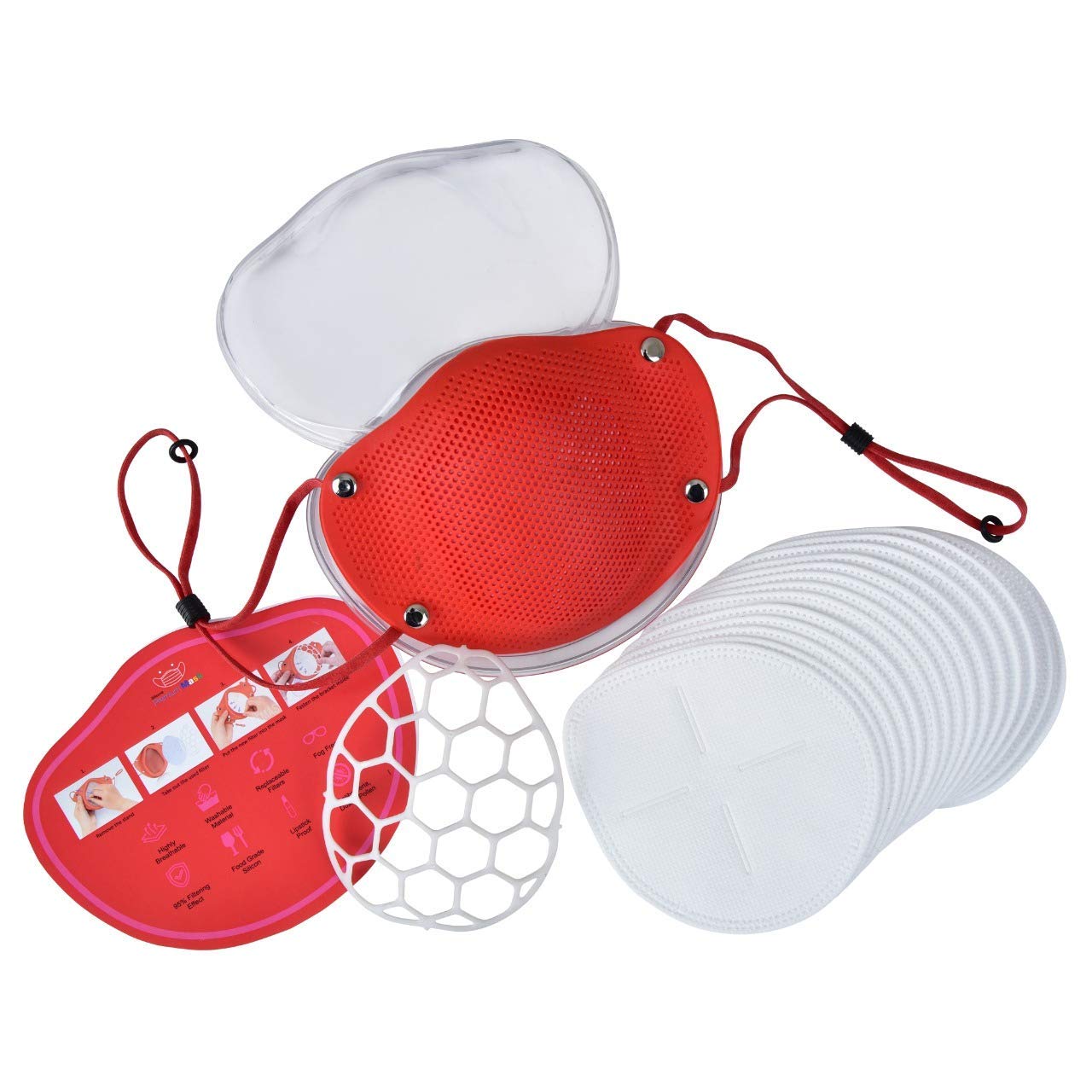 SHERO Reusable Protective Mask | UV Sterilized | with 10 Filters, Comfortable, Washable Silicone