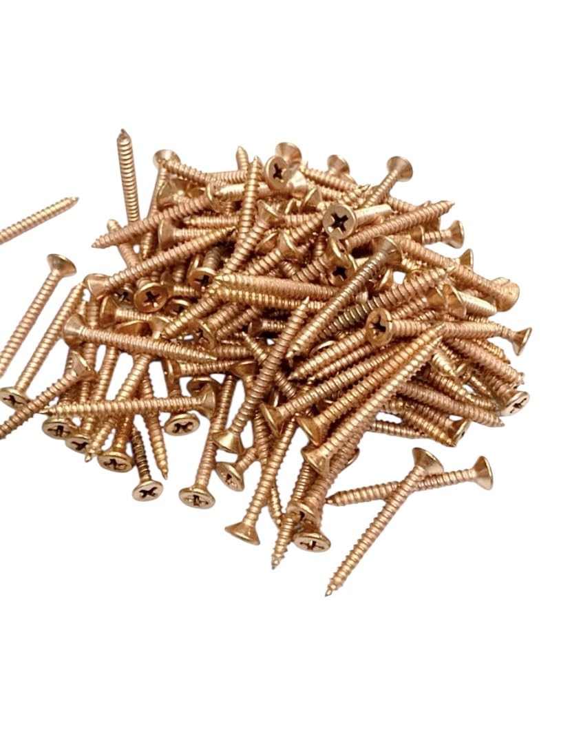 BRASK - Stainless Steel Self‑Tapping Countersunk Phillips Head Screws – Rose Gold Finish | For Hardware, Electrical, Marine, Plumbing, Medical & Industrial Use, 38 x 8 mm (1.5 inch) Pack of 100-image-4