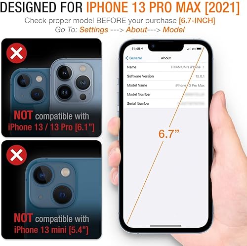 Miniatura 13 de Trianium Protector de pantalla de vidrio templado diseñado para Apple iPhone 13 (2021) /iPhone 13 Pro (2021), paquete de 3