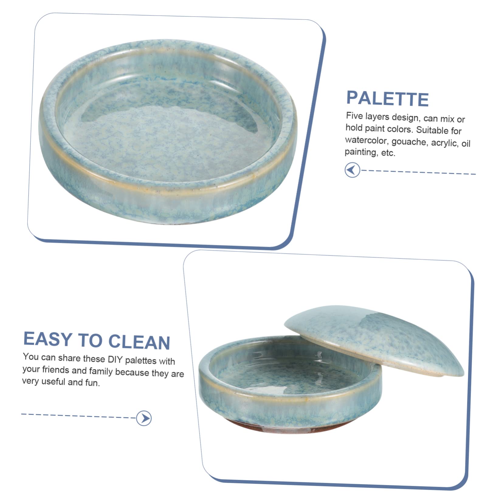 Palette Céramique à 5 Couches, Lot de 1 Set de Set, Plateau de Mélange