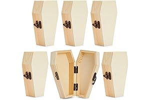 Bright Creations Unfinished Wooden Coffin Boxes for Halloween Crafts