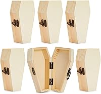 Vista 1 de Bright Creations Paquete de 6 cajas de ataúd de madera sin terminar con tapas con bisagras, decoración de ataúd para manualidades, recuerdos