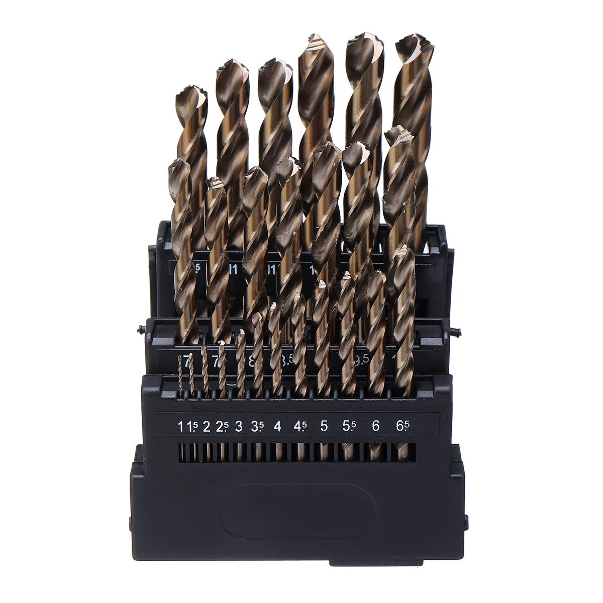 Juego de brocas helicoidales M42 Hss, cabeza de 3 bordes, broca de alto cobalto al 8% para perforación de metal y madera de acero inoxidable - Juego de brocas de 25 piezas