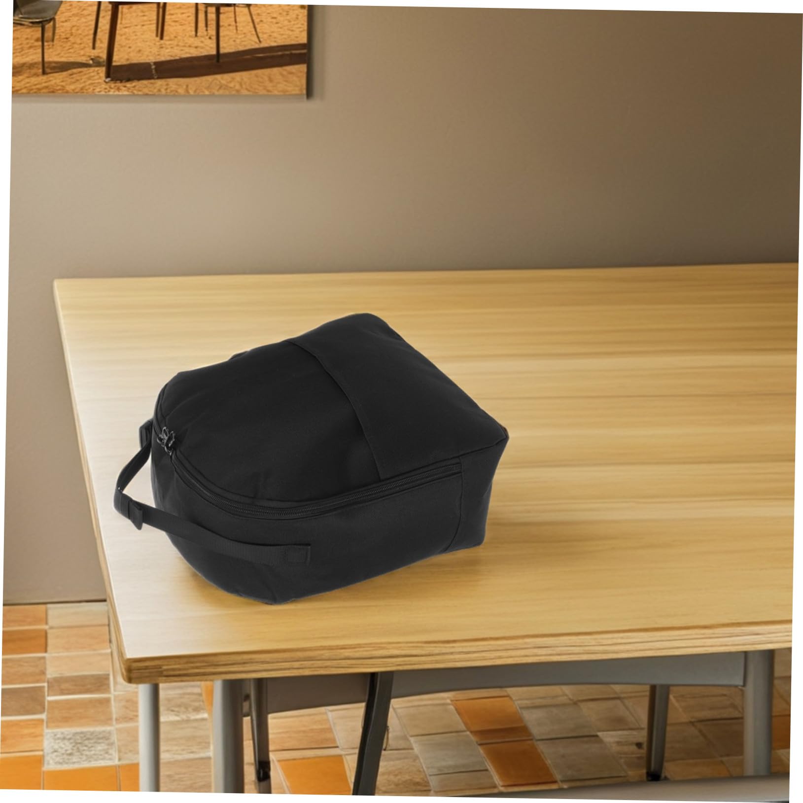 TOYANDONA Borsa Organizer per Ventilatore da Campeggio, 30,5x26x13 Cm | Tessuto Oxford Nero, Maniglia per Trasporto, Custodia da Viaggio Compatta per Vacanze Estive e Outdoor