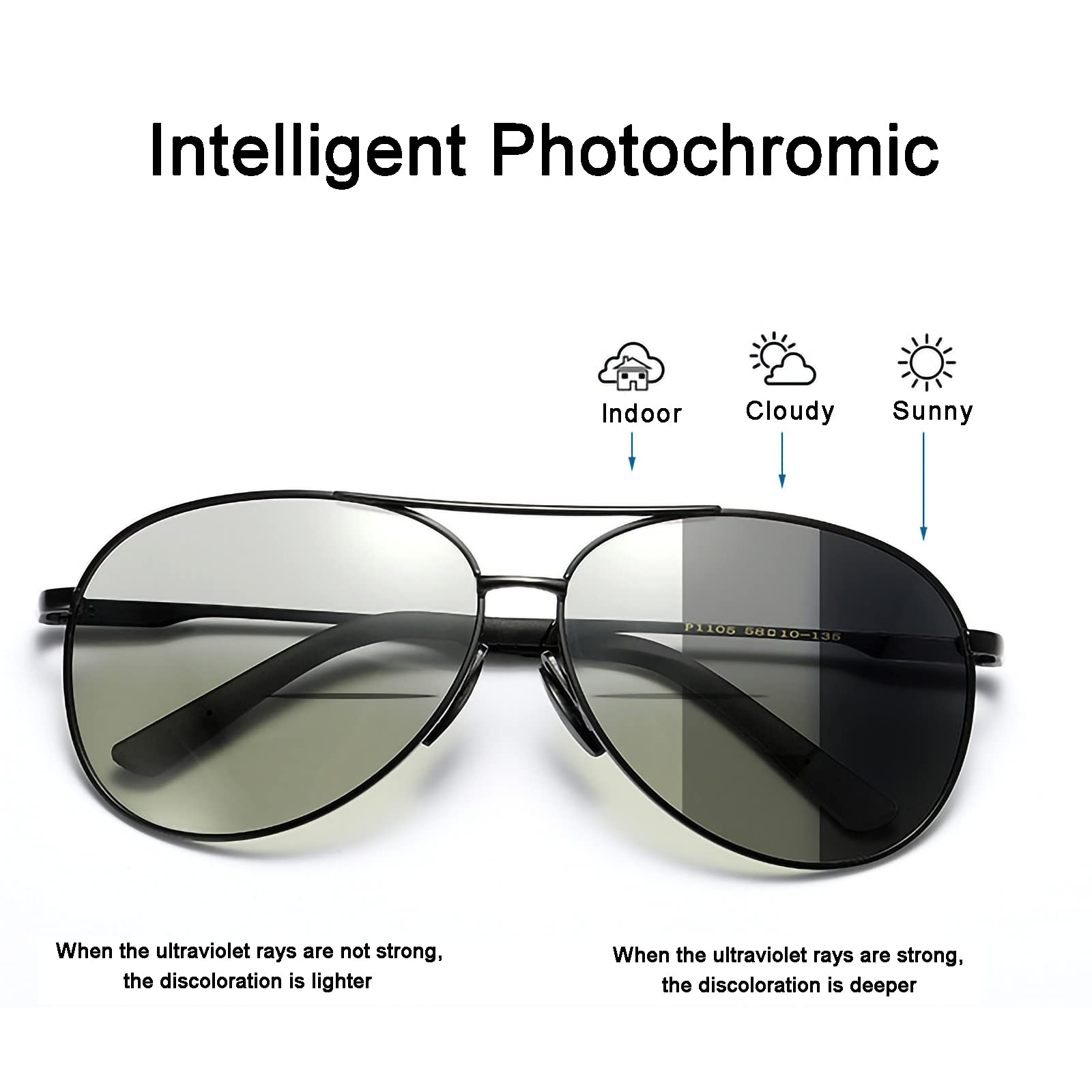 Progressive multifokale Lesebrille, photochrome Sonnenbrille, Federscharnier, leichte Übergangsbrille, intelligente Lesebrille gegen Verfärbungen, Schwarz, +2,00 (Gold 1,5)