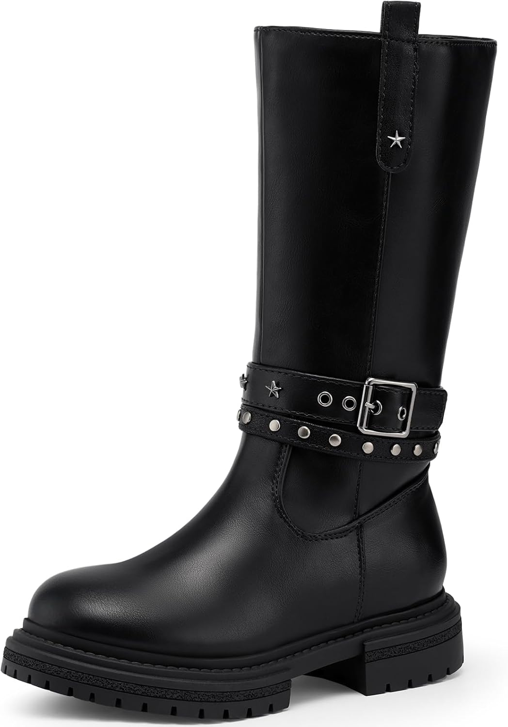 Girls Black Boots Fashion Knee High Booties for Toddler/Little Kids
