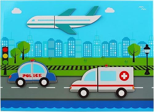 Rompecabezas magnéticos, juguetes magnéticos para niños, juegos de mesa para niños y niñas a partir de 3 años (herramienta de transporte) 8003