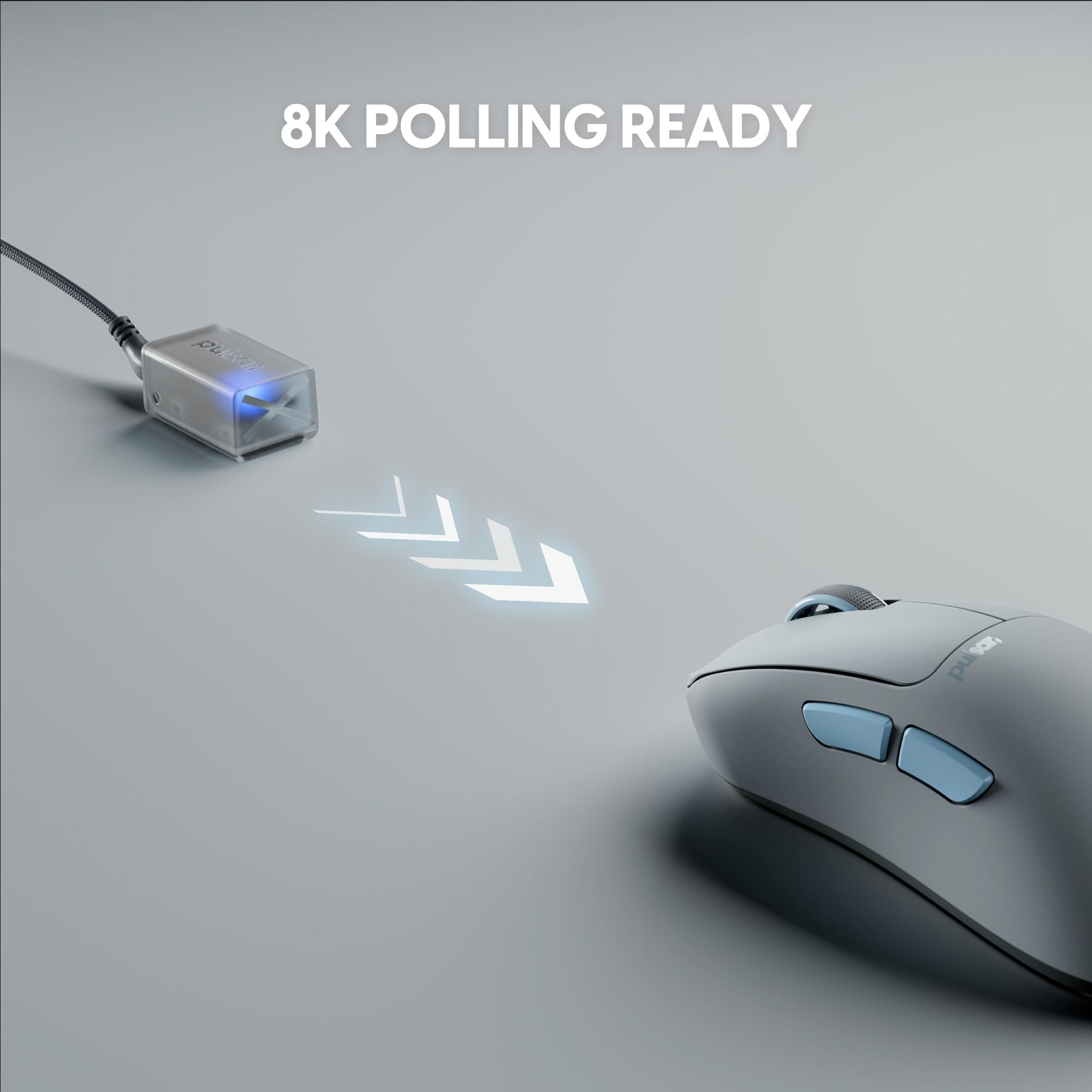 Pulsar Gaming Gears Xlite Crazylight Mouse Gaming, Media, Rock | Ultraleggero 1.55 oz (44g), Ergonomico, Lati curvi, Gobba centrale, Presa Palm/Claw rilassata, XS-1, 32K DPI, 8K