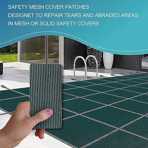 Pool-Flicken-Reparaturset, 3-teilig, selbstklebendes Netz-Reparaturpflaster für Poolabdeckungen, reißfestes Reparaturset für Poolabdeckungen, Schwimmbadabdeckungs-Reparaturset (Groß)