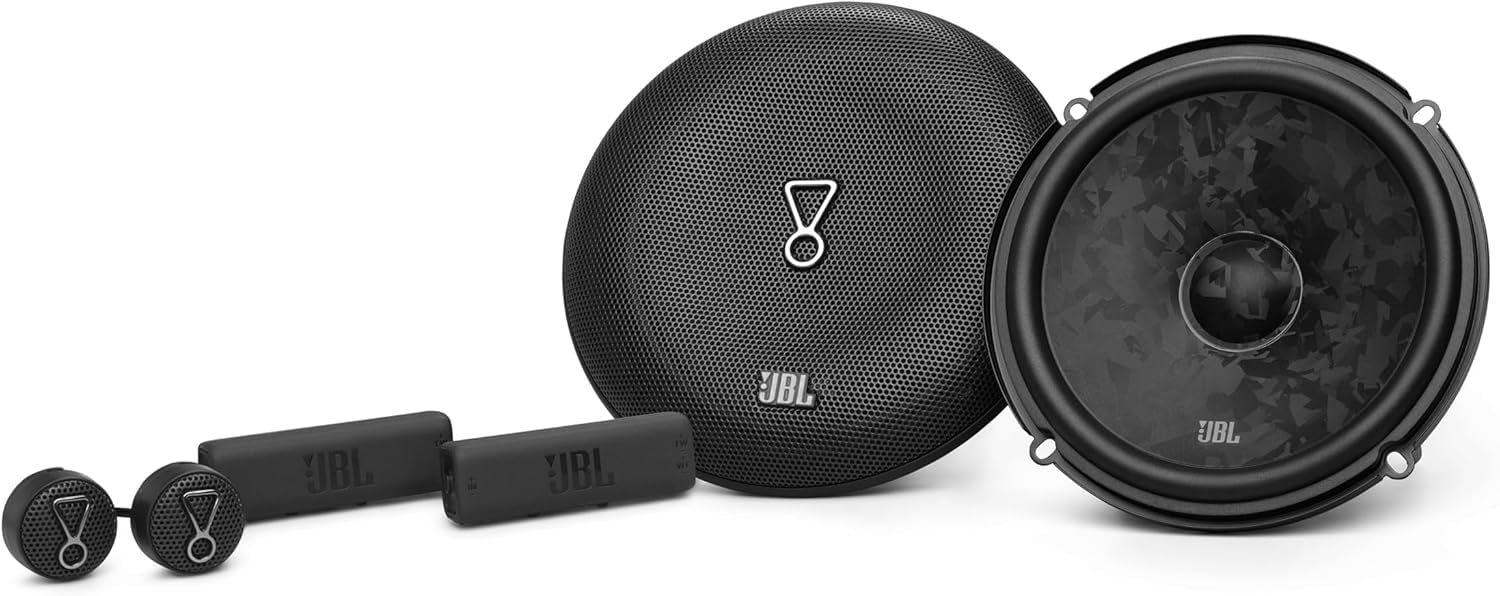 JBL Stage3 Gen2 68CF 6.5 in / 16 cm Altavoces Componentes Coche | 95 W RMS / 760 W pico, 91 dB, 4 Ohm, 55 Hz-20 kHz - kit 2 vías separadas - woofer Plus One, tweeter seda, crossover