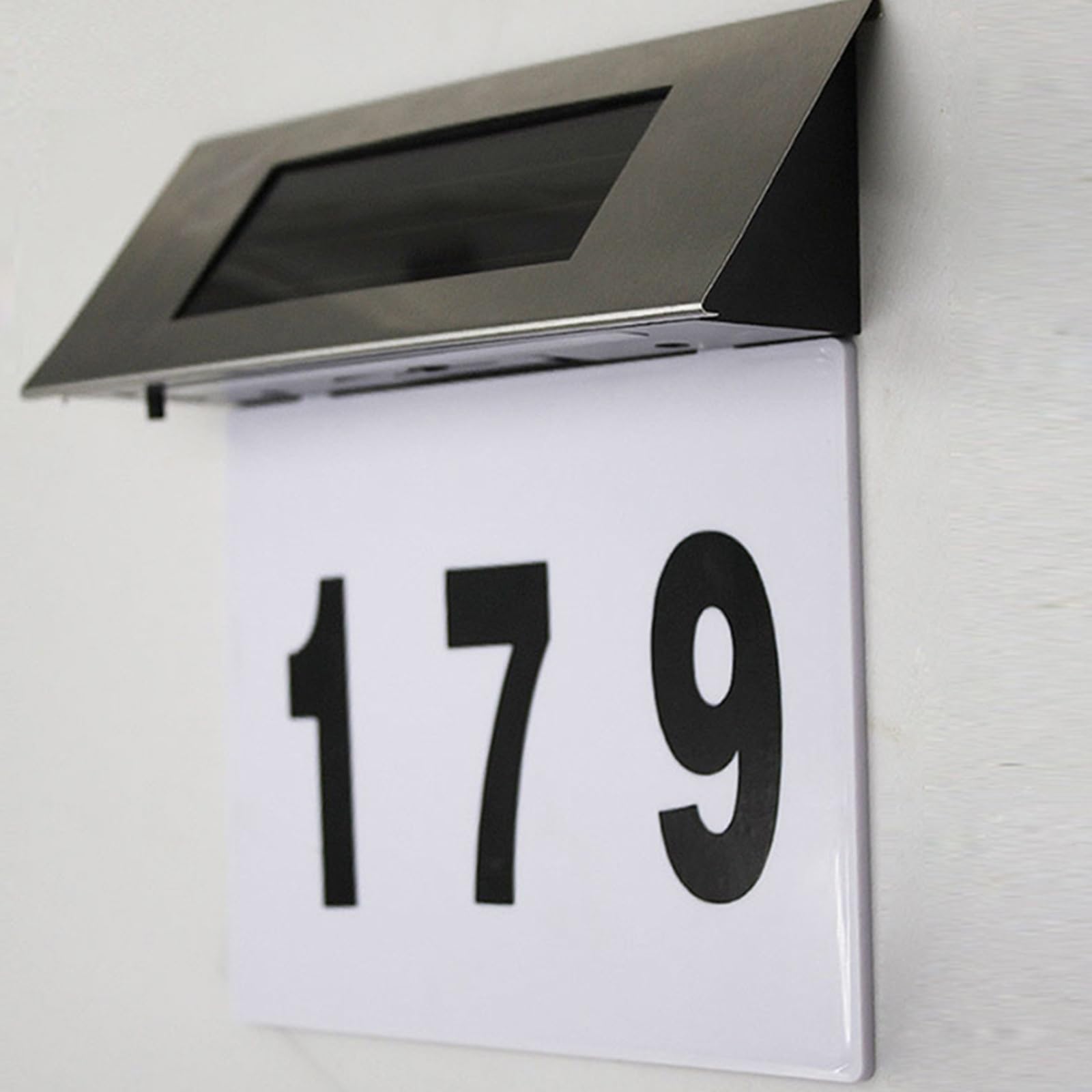 Znak numeru domu, Zasilany energią słoneczną znak adresowy LED Wodoodporna zewnętrzna lampka numeryczna do lampy na drzwiach do ścieżki ogrodowej na ganku