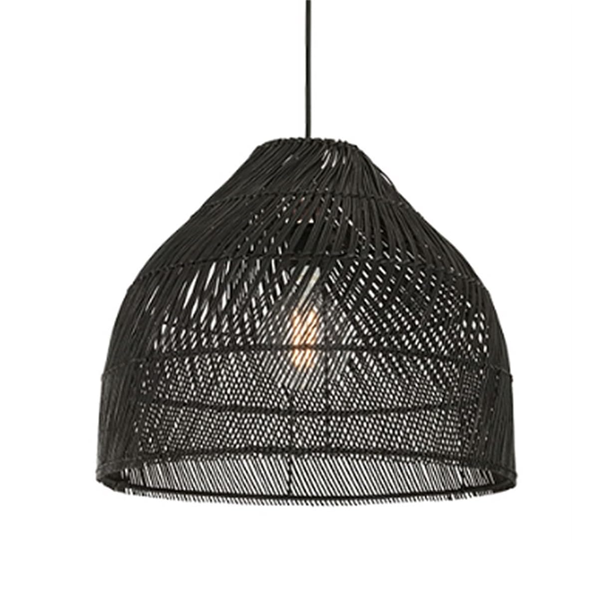 LQZCXMF Hand-Woven Black Rattan Pendant Light Farmhouse Lighting Fixtures Boho Large Pendant Lamp Rustic Wicker Lampshade 1-Pack Adjustable Farmhouse Light Fixture for Living Room Hallways