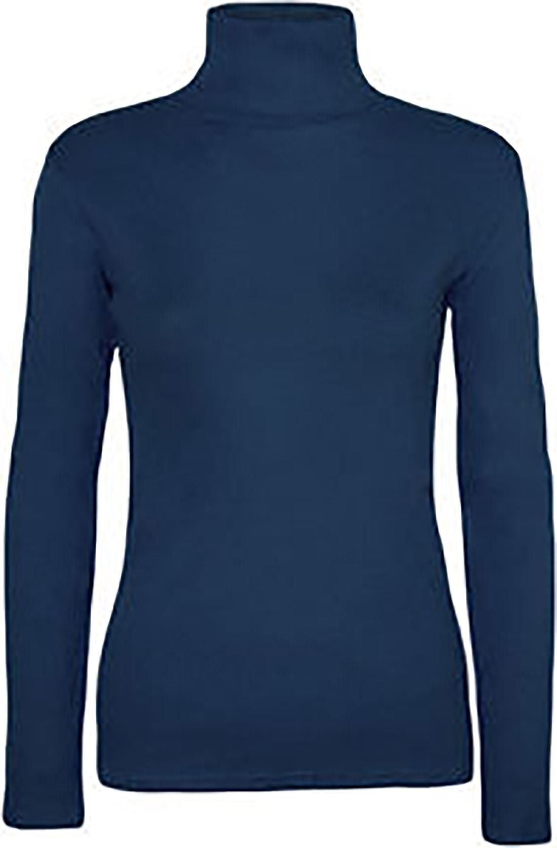 Wearall Women's Navy New Turtle Neck Long Sleeved Stretch Plain Polo Top Jumper - 20-22