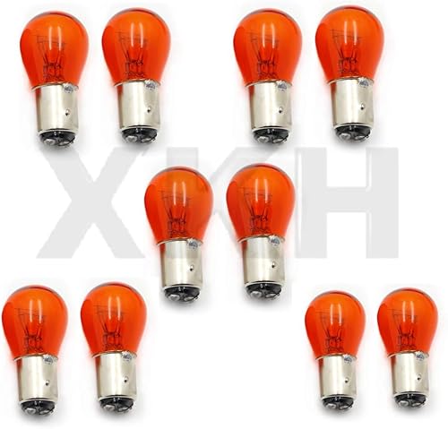 Compatible con 1157 AMBER STOCK TRASERA LUZ TRASERA PARADA DE FRENO TURN LÁMPARAS BOMBILLAS 1157NA x10 B07M6MCHH7