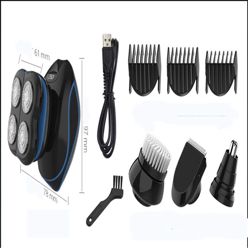Rasoio elettrico da uomo 5 in 1, rasoio elettrico galleggiante impermeabile 5D a ricarica rapida, rasoio elettrico galleggiante per peli del naso e spazzola per la pulizia del viso