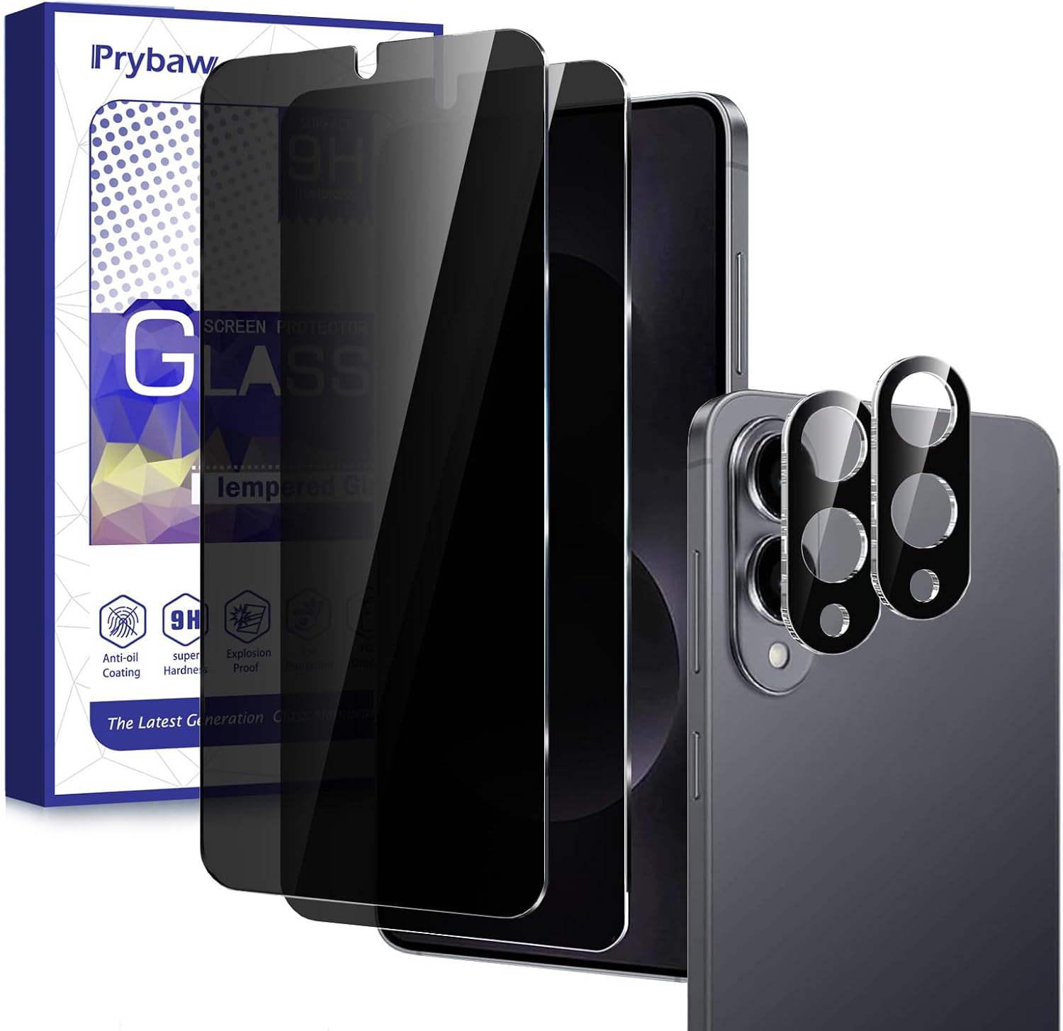 Prybaw (プライバウ) [2+2枚パック Samsung Galaxy S25 Edge用 プライバシースクリーンプロテクター