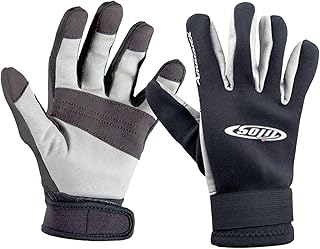 Tilos 1.5mm Tropical Dive Gloves with Amara Leather for Snorkeling, Kayaking, Water Jet Skiing, Sailing, Scuba Diving, Rafting (Black, 2X-Large)