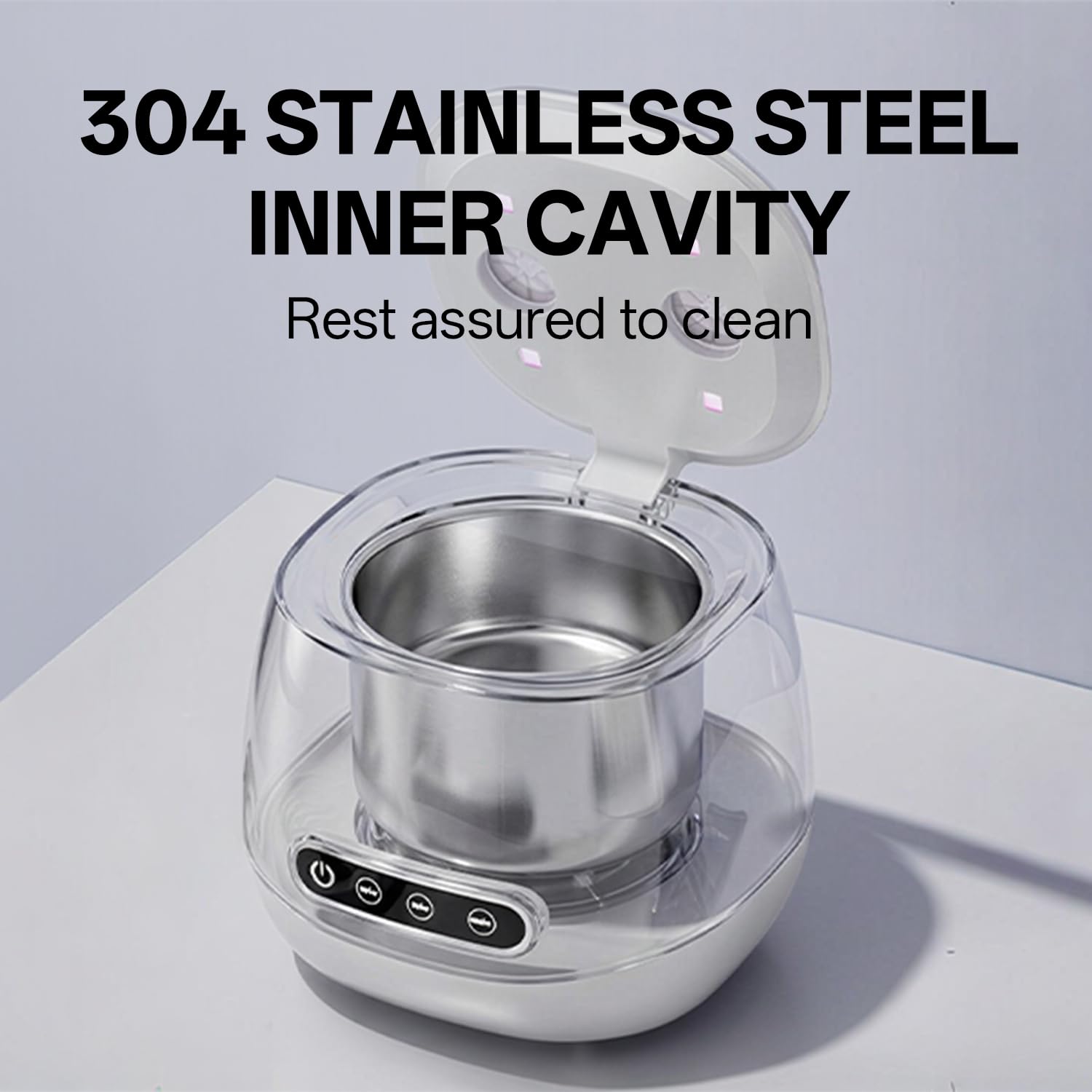 Ultrasonic Retainer Cleaner Machine, 45kHz Ultrasonic Dentures Cleaner for Night Guards, Braces, Aligner, Toothbrush, Jewelry and More, 200ML Capacity