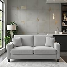 Torque Moscow 2 Seater Fabric Sofa (Light Grey) 2 Person Sofa, Wooden Sofa Set, Couch for Living Room | 3 Years Warranty