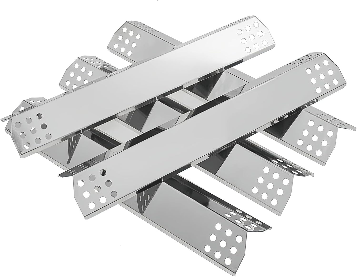 SafBbcue 16" Grill Heat Plate Shield, Burner Cover Replacement for Jenn-Air 720-0709, 720-0336B, Kitchen Aid 720-0745B, Nexgrill 720-0709, Stainless Flame Tamer 5-Pack