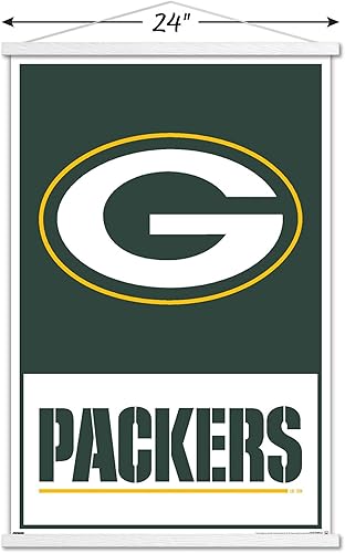 Miniatura 3 de Trends International NFL Green Bay Packers - Póster de pared con logotipo 21, 22.37 x 34.00 pulgadas, paquete de impresión y colgador blanco