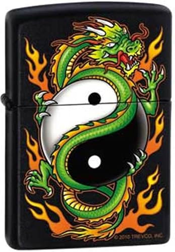 Zippo Mechero de "Yin yang-dragon Negro Mate, 1894