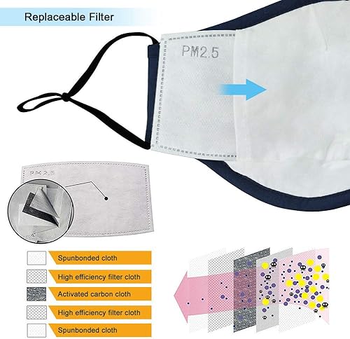 Miniatura 4 de Máscara antipolvo, mascarilla bucal de algodón PM2.5 lavable y reutilizable, Protección contra el germen de la gripe, Máscara de respirador para la