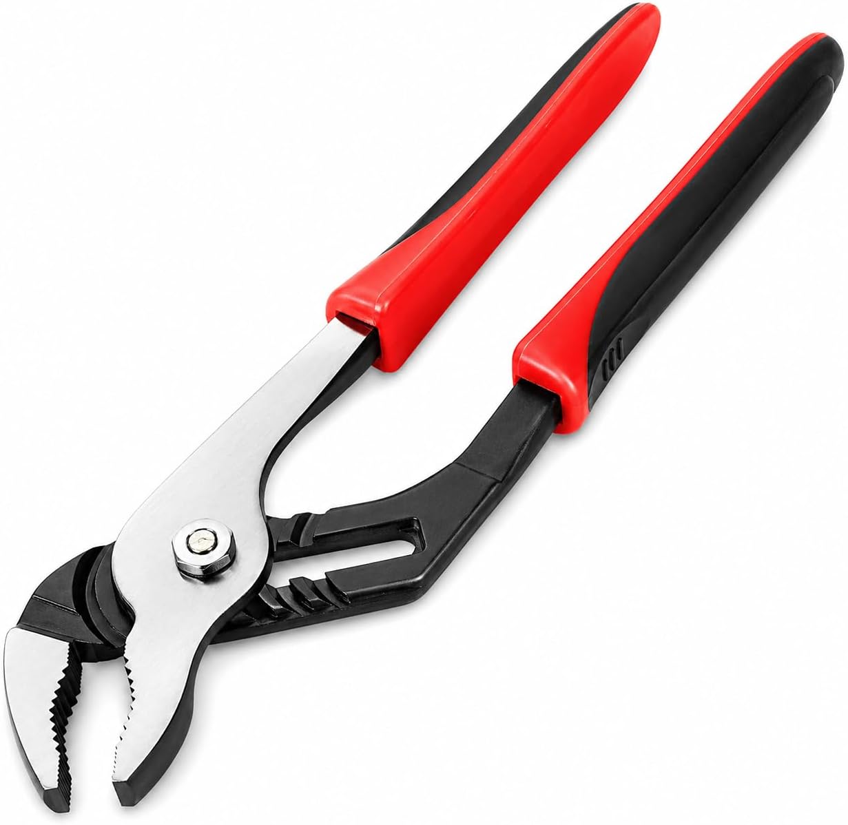 Powerbuilt 10-Inch Groove Joint Pliers, Adjustable Water Pump Pliers, Double Injection Ergonomic Handle - 640389