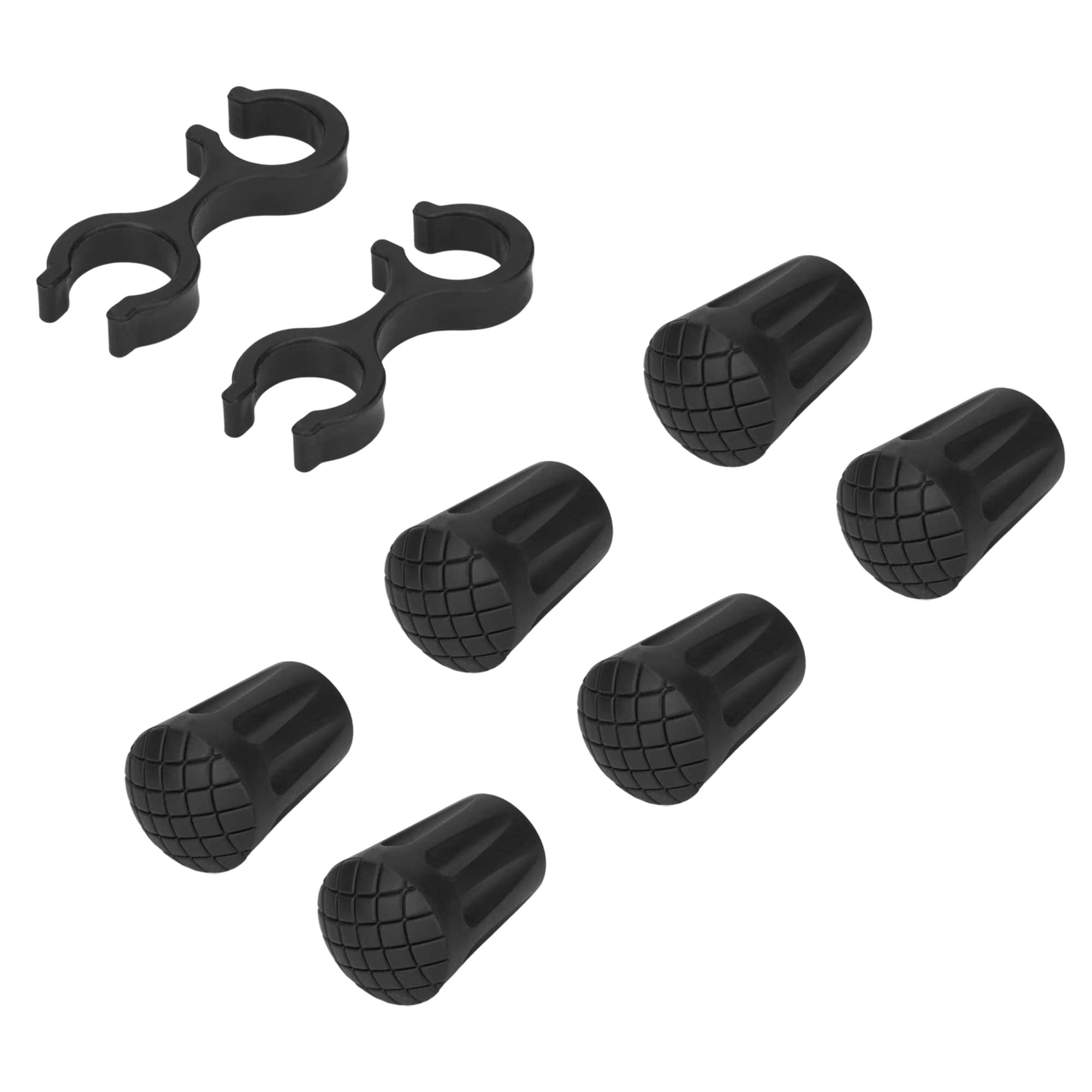 TheFitLife Walking Poles Tips, 6 Pack - Rubber Replacement for Hiking Sticks, Shock Absorption, 11mm Diameter, Fits Most Standard Poles, Black