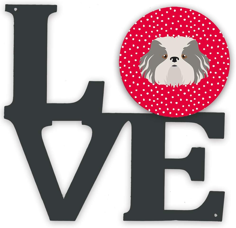 Caroline's Treasures CK5223WALV Odis Dog Love Metal Wall Artwork Love, Red Indoor Outdoor Art Decor Patio, Bathroom, Kitchen Colorful Aluminum and Black Steel Sculpture