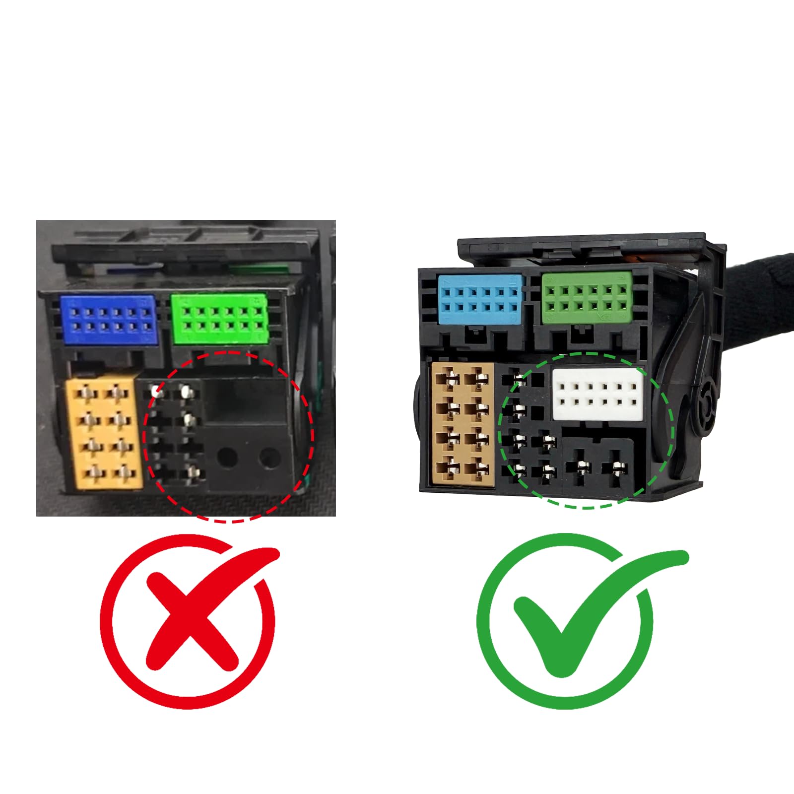 High Low Adapter Subwoofer Converter für Auto Radio Endstufe 2 Kanal Chinch Adapter Kabel auf Quadlock Ausgang Verlängerungskabel High-Low passend für BMW Ford Mercedes Seat Skoda VW