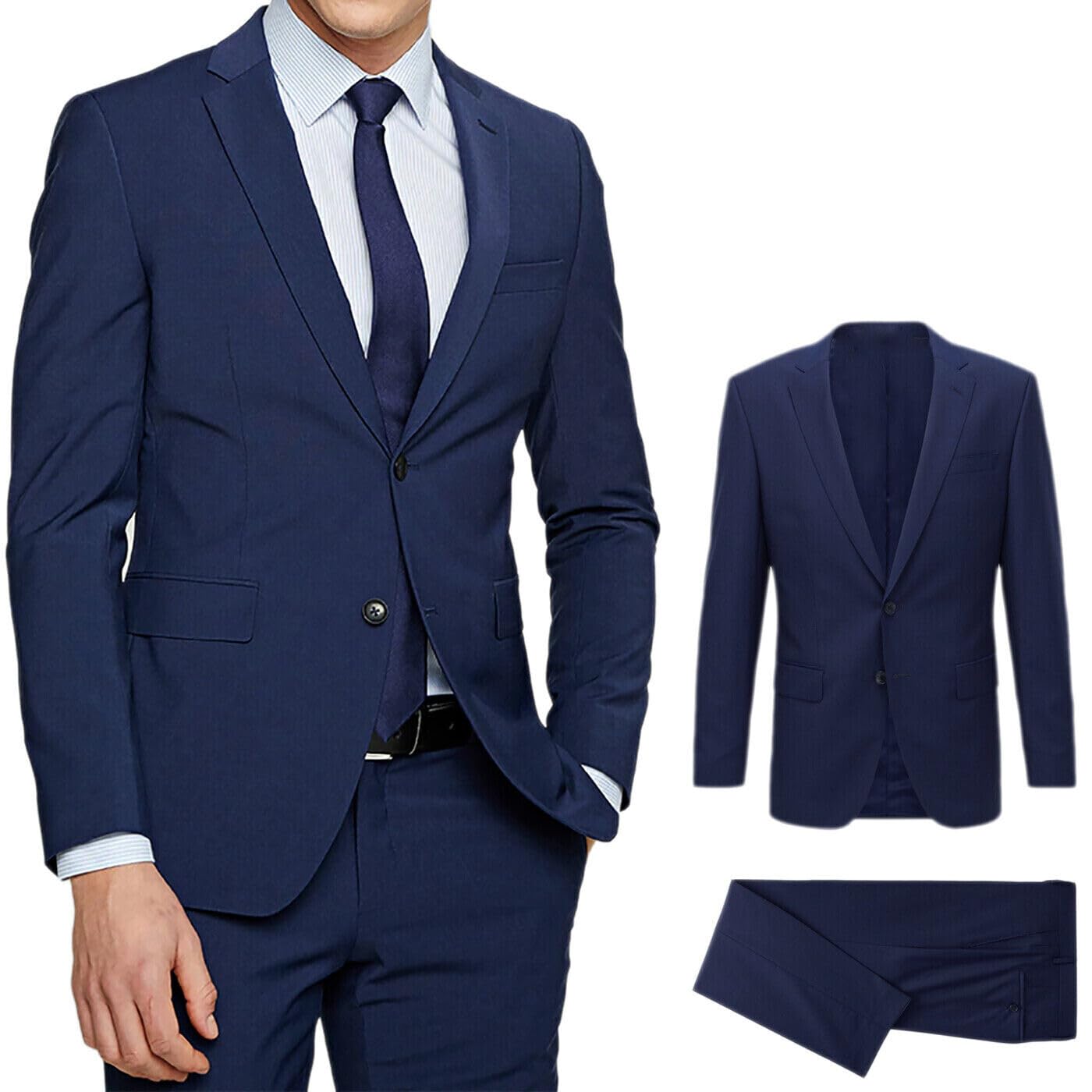 Abito Uomo Elegante da Cerimonia Vestito Classico Completo Casual Giacca e Pantalone Matrimonio Tutte Le Stagioni