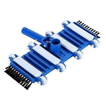 WorldCare 14-Inch Swimming Pool Vacuum Head Suction Head with Brush Flexible Vacuum Brush Head with Weighted Base Vacuum Attachment with Wheels Cleaning Tool for Pool Bottom Pool Wall