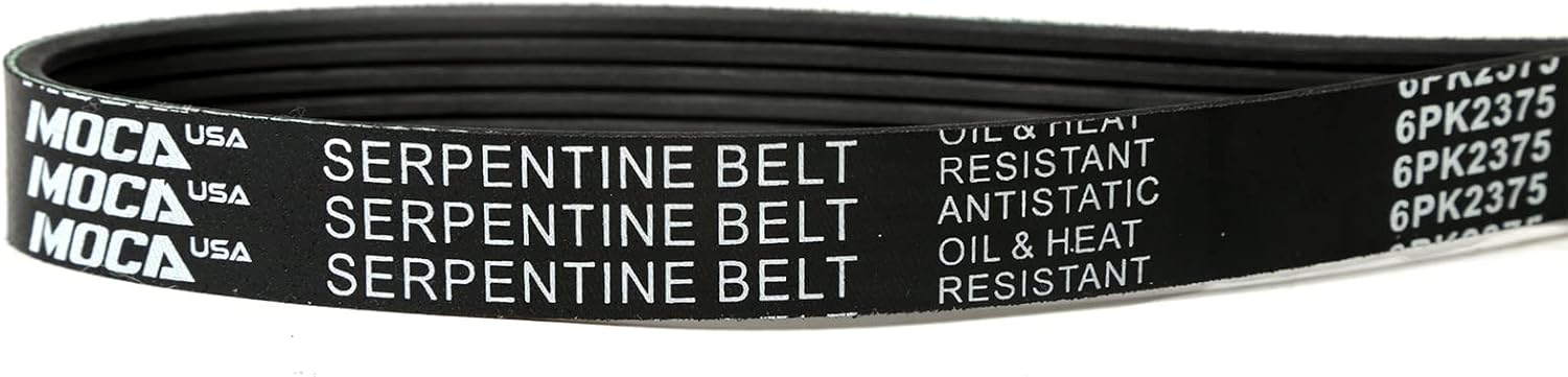 6PK2375 Serpentine Belt fit 2008-2012 for Chevrolet Malibu, 2004-2006 for Chrysler Pacifica, 1997-2001 for Mercury Mountaineer, 2007-2009 for Pontiac G6, or Saturn Aura, 1990-1996 for F-150
