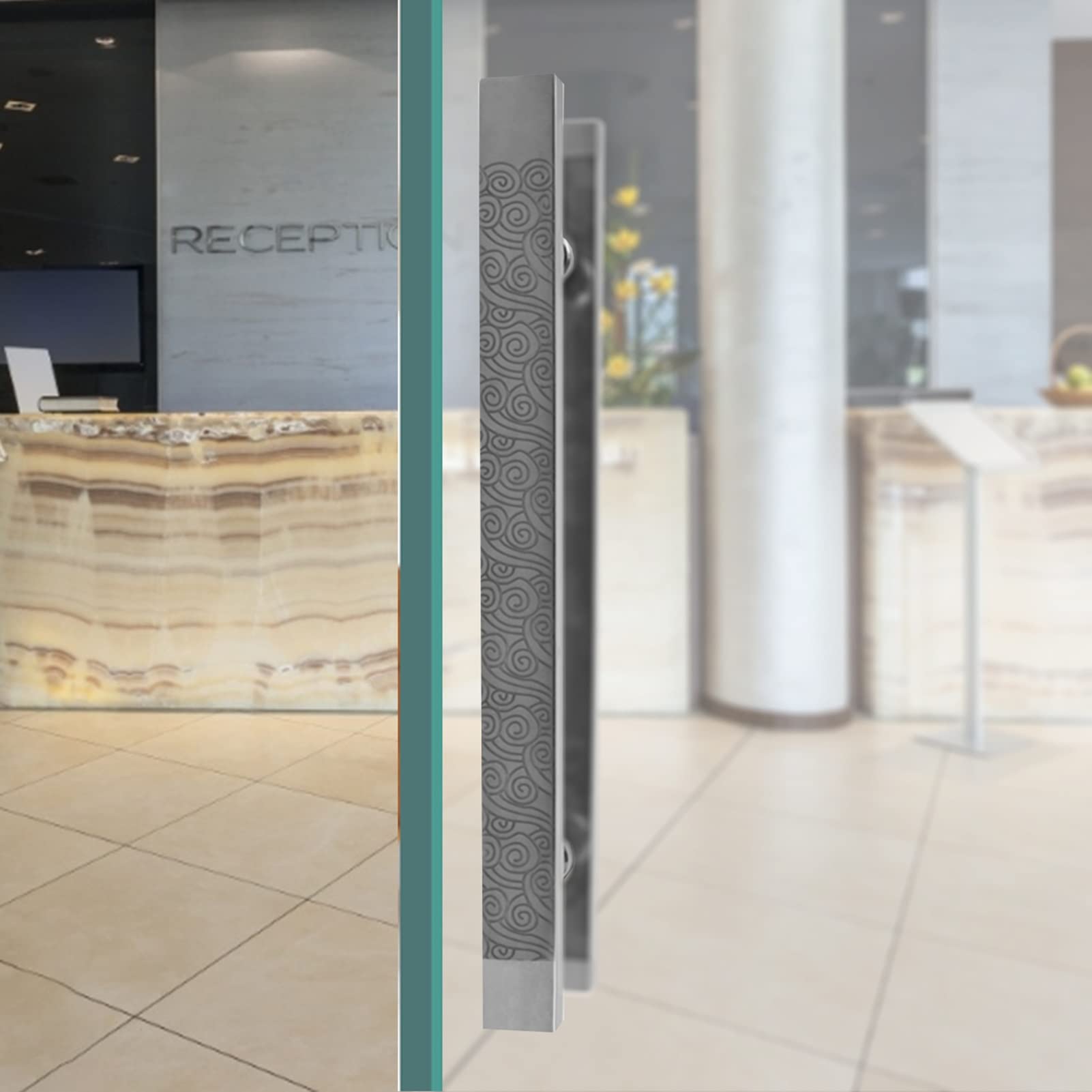 Poignée de porte coulissante pour salon et cuisine sur porte en bois ou en aluminium