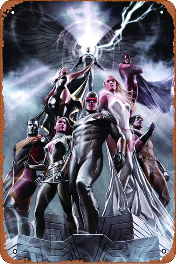 X-Men No. 1: Cyclops, Rogue, Frost, Emma, Colossus, Wolverine, Storm, Magneto, Archangel movie poster Metal Signs Vintage Tin Sign 8 x 12 for Garage Cafe Farm Basement Pub