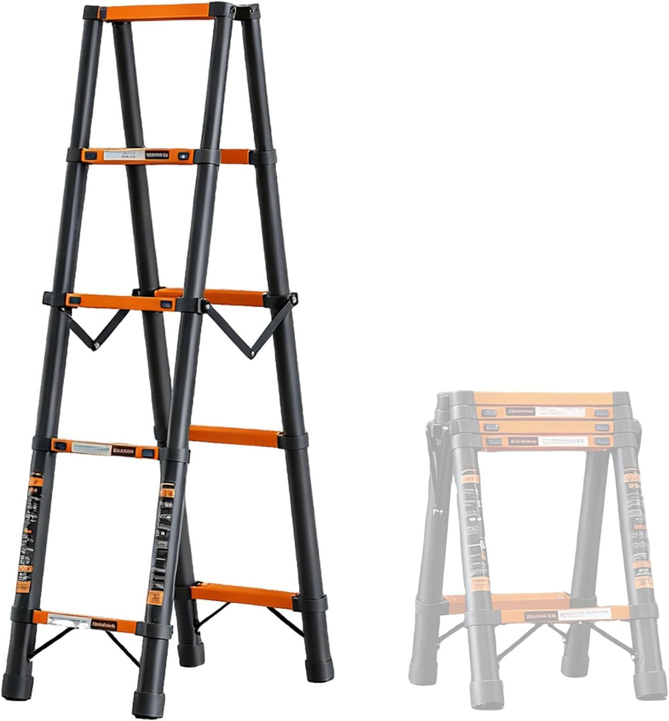 A Frame Ladder, Extension Ladder,330 lbs Security Load Multi Position Ladder for Stairs Home Indoor Outdoor Roof AType 1.7m