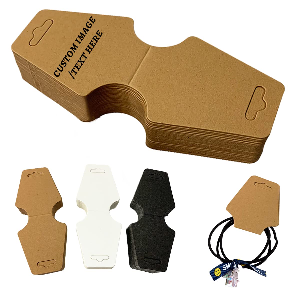 GICOHI 100 PACK Custom Your Image Necklace Display Cards,Jewelry Display Cards with Customized Text