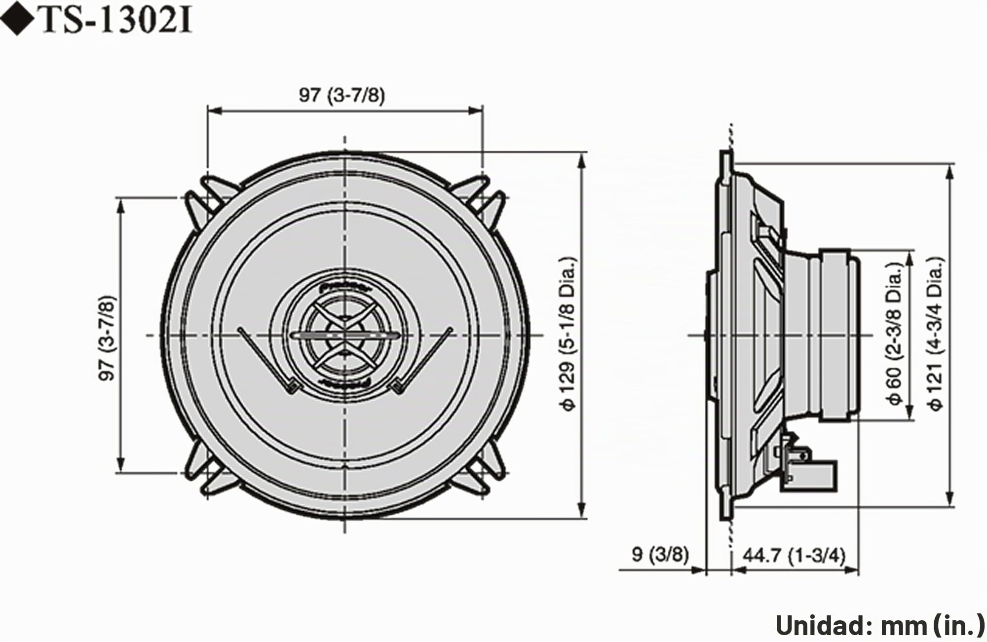 Pioneer TS-1302I - Altavoces para coche de 130 W, negro