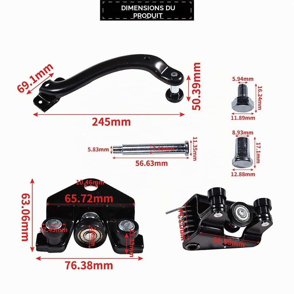 Lot de 3 Rouleaux de Guidage Galet de Porte Coulissante Latérales Droite Compatible avec Trafic II Opel Vicaro Primastar 7700312372 7700312012