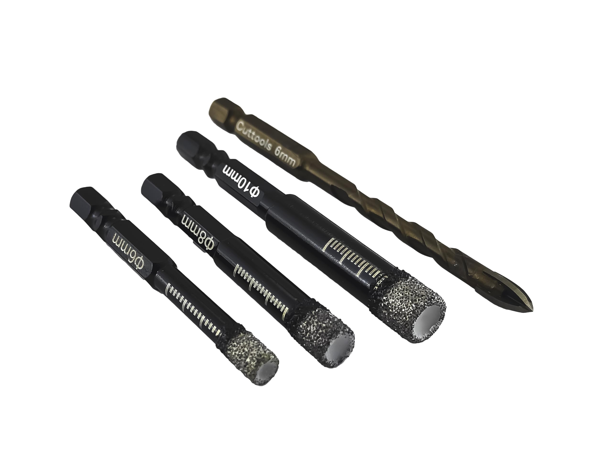 Porcelain Tile Drill Bits Set - CUTTOOLS Dry Diamond Drill Bits Quick-fit Hex Shank for Ceramic Tile Granite Marble Stone,9-Pack - Image 2