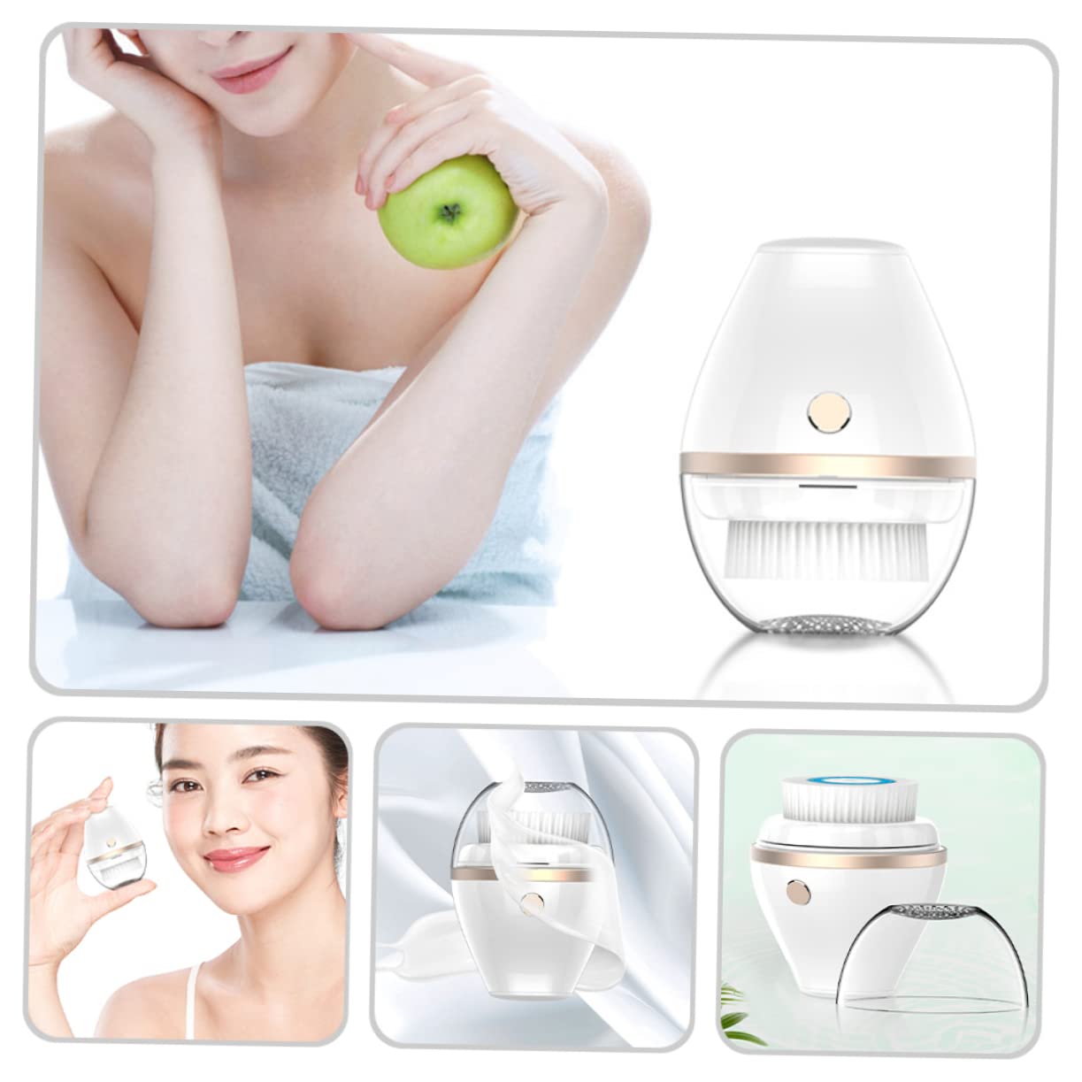 Cepillo Facial Eléctrico Portátil Batería de 300mah para Limpieza Profunda Herramienta para Lavarse la Cara y Material Abs Plástico Electrochapado