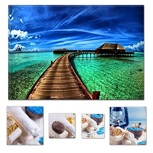 Eco Light Wall Art Quadro su Tela Turchese Acqua