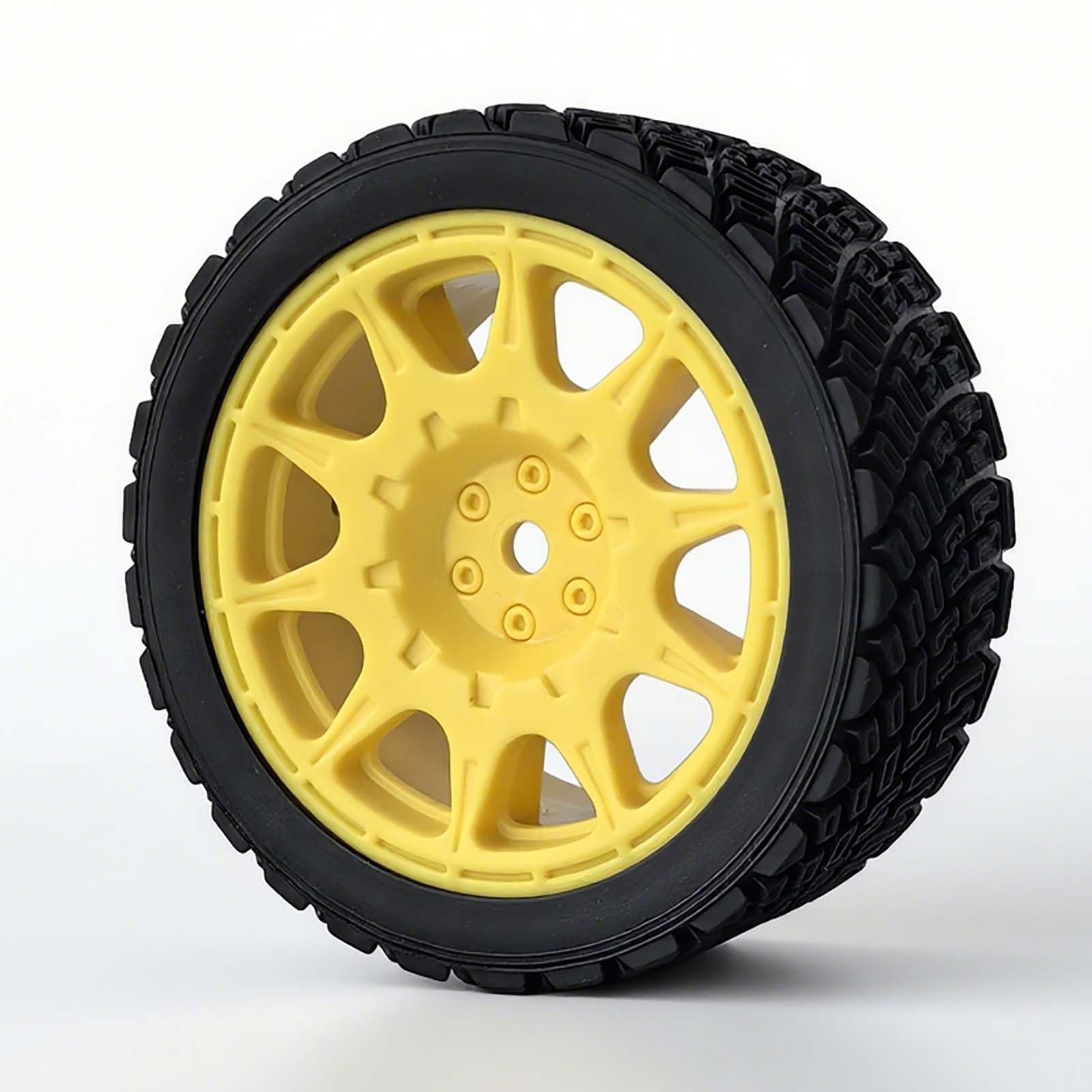 KEEDA 4PCS 66mm RC Tyres and Plastic Wheels Rims for Tamiya TT01 TT02 HSP HPI Kyosho 1:10 RC On Road Racing Rally Car (10-Spoke - Image 2