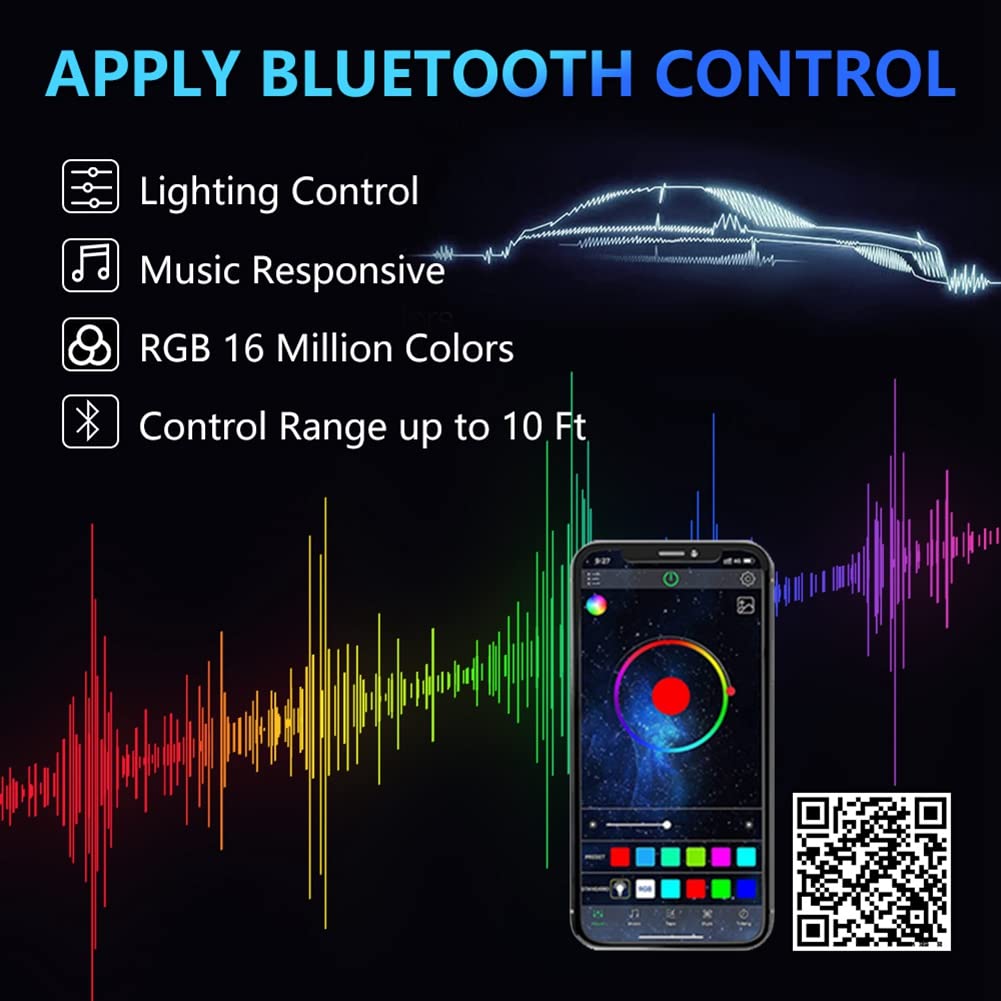 LED RGB para coche, aplicación compatible con Bluetooth, control multicolor, bombillas LED antiniebla, H8 H9 H11